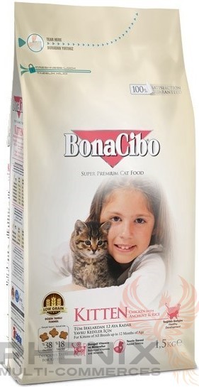 Animalerie Tunisie BonaCibo Kitten 1.5kg - Chatons - 36.500 TND - PHENIX